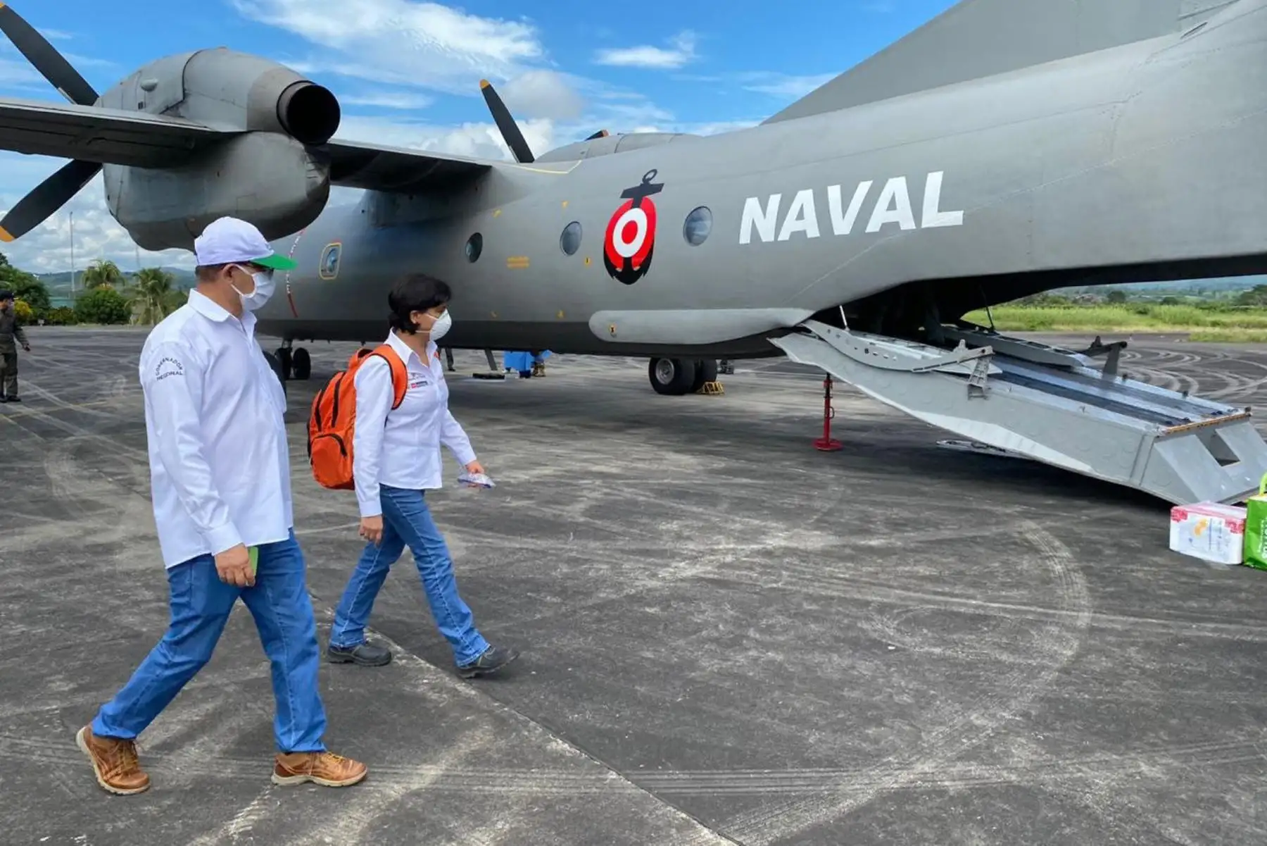 Ministra de Trabajo, Sylvia Cáceres  llega a San Martín para reunirse con el Comando de Acción covid -19 de a fin de  verificar el abastecimiento de insumos médicos a la región.
Foto: MTPE