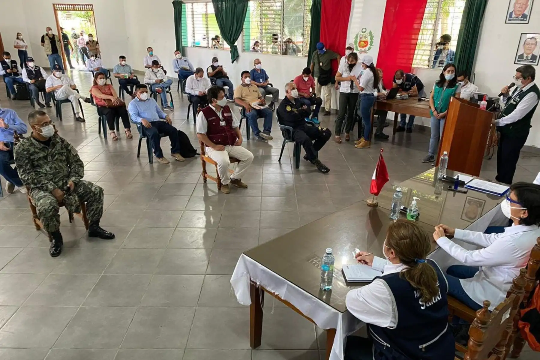 Ministra de Trabajo, Sylvia Cáceres  llega a San Martín para reunirse con el Comando de Acción covid -19 de a fin de  verificar el abastecimiento de insumos médicos a la región.
Foto: MTPE