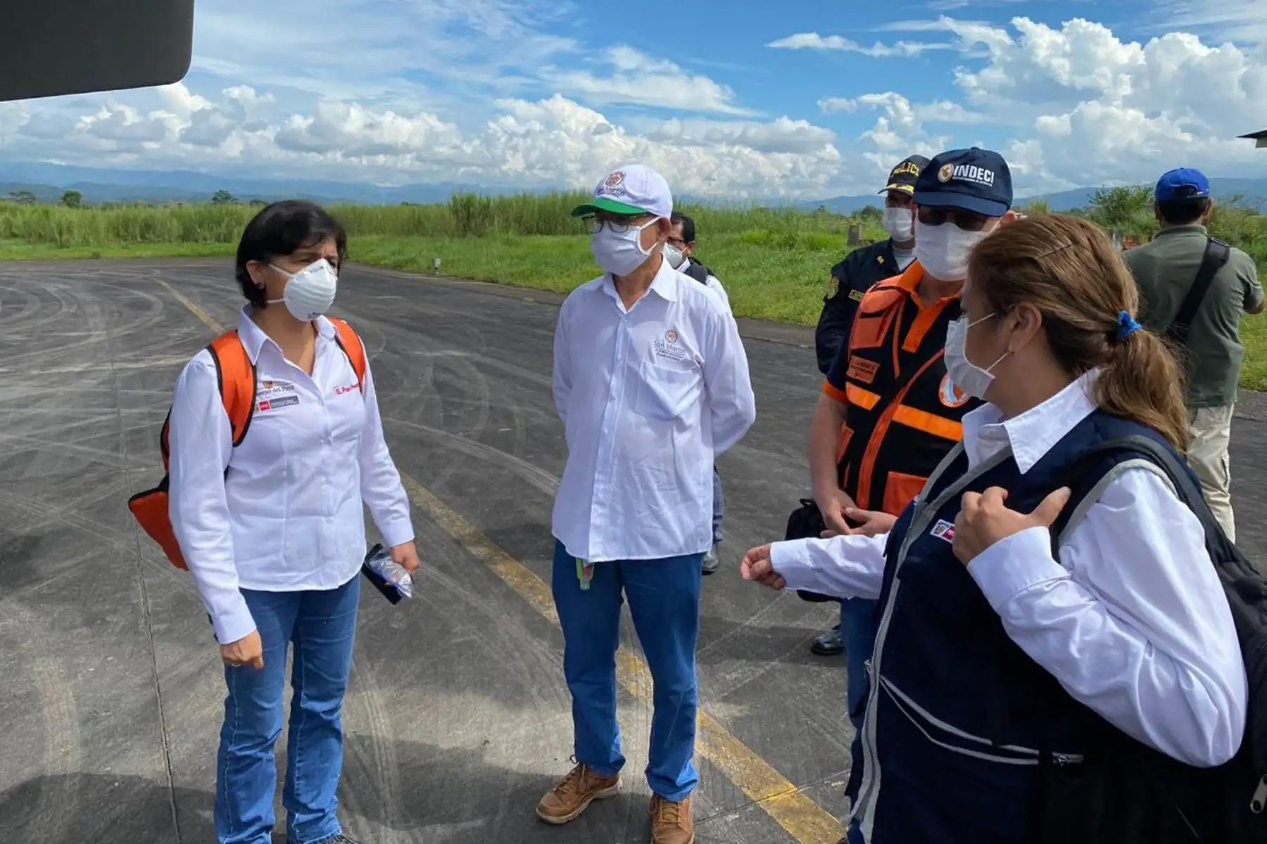 Ministra de Trabajo, Sylvia Cáceres  llega a San Martín para reunirse con el Comando de Acción covid -19 de a fin de  verificar el abastecimiento de insumos médicos a la región.
Foto: MTPE