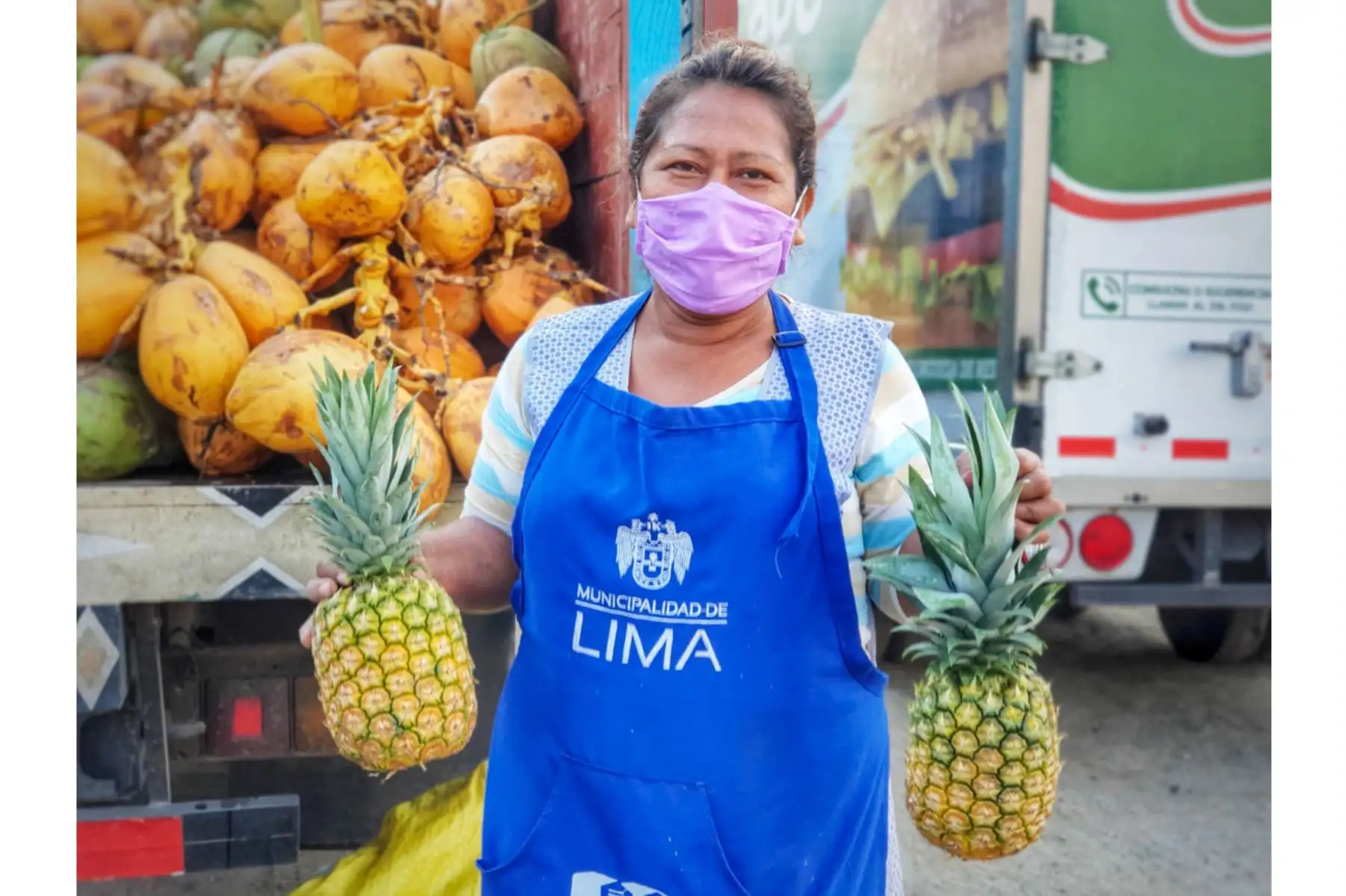 El Mercado Mayorista Movil de la Municipalidad de Lima, que recorre la ciudad con la finalidad de evitar la aglomeración en otros centro de abasto, llegó esta vez al distrito de Lurigancho-Chosica. Foto: ANDINA/Municipalidad de Lima