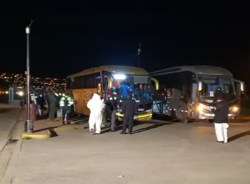 Un grupo de 52 personas llegó ayer a Moquegua procedente de Cusco y Puno como parte de los traslados humanitarios que organiza el Gobierno. ANDINA/Difusión