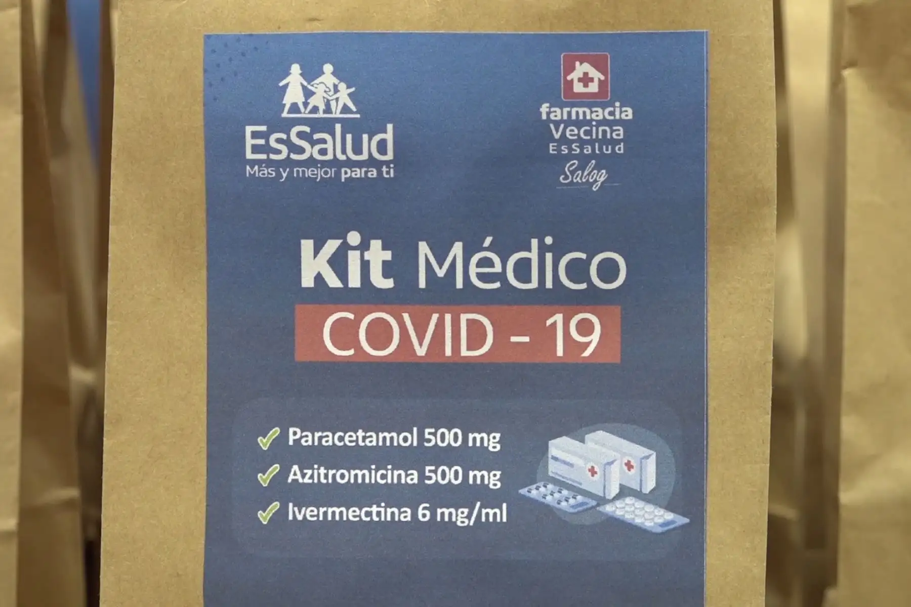 Kit Médico COVID-19 que distribuye EsSalud para combatir la pandemia. Foto: ANDINA/EsSalud
