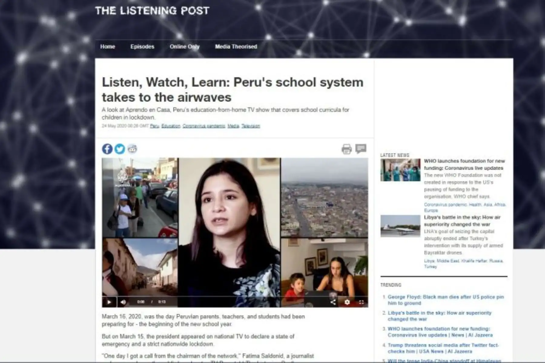 Cadena de noticias Al-Yazira resalta éxito de estrategia educativa "Aprendo en casa"