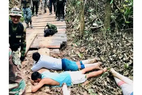Mineros ilegales detenidos en Madre de  Dios. ANDINA/Difusión
