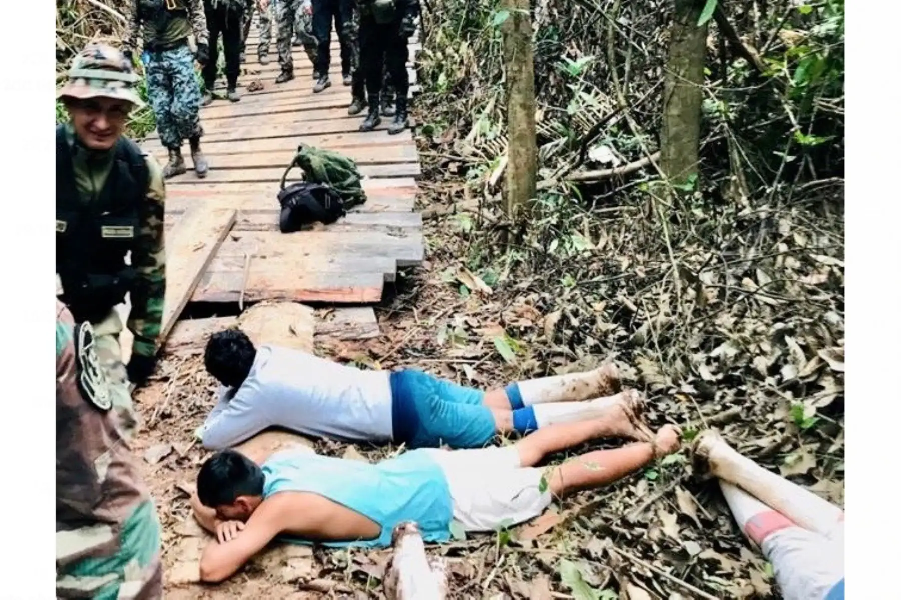 Mineros ilegales detenidos en Madre de  Dios. ANDINA/Difusión
