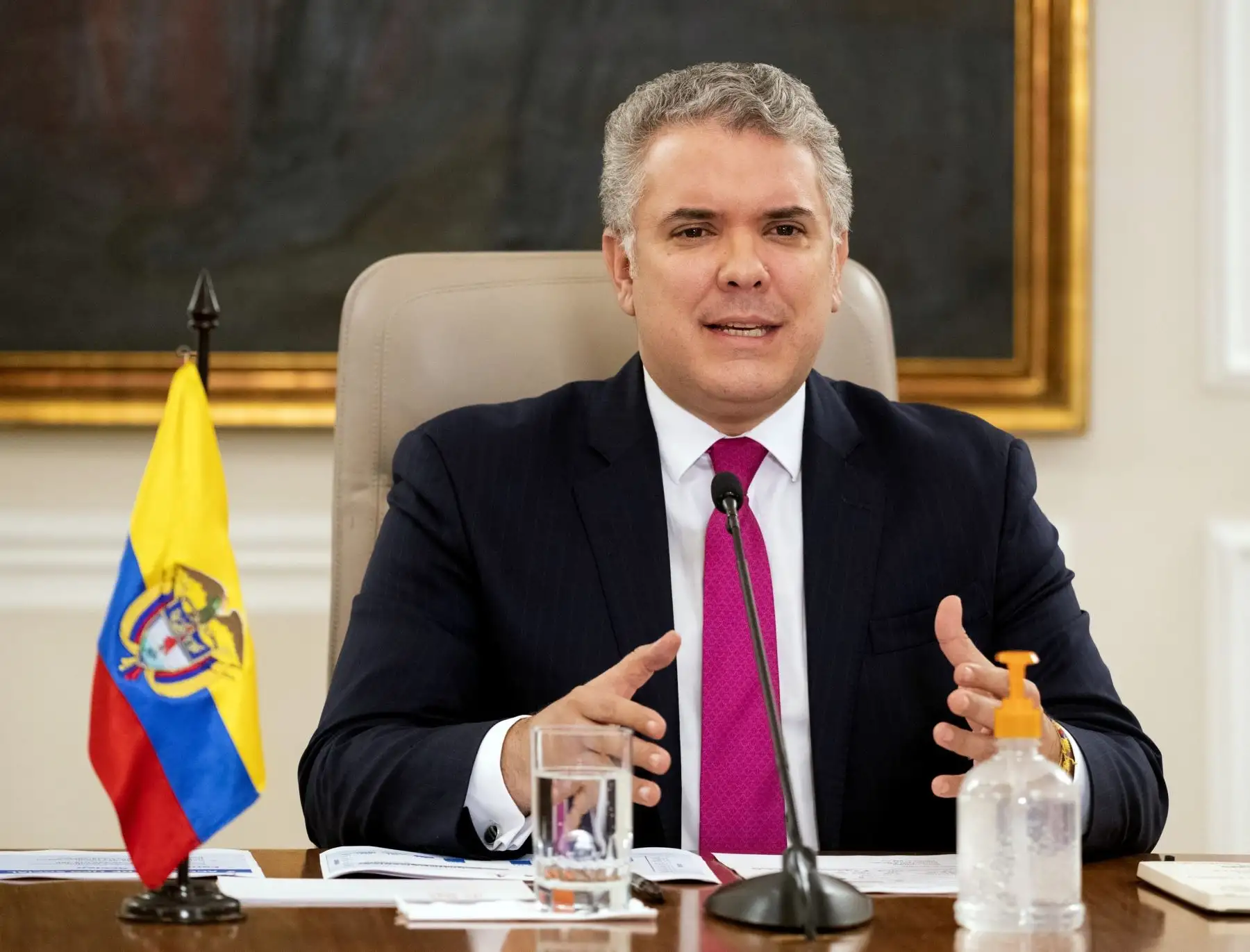 Fotografía cedida por la presidencia de Colombia del mandatario Iván Duque. Foto: EFE