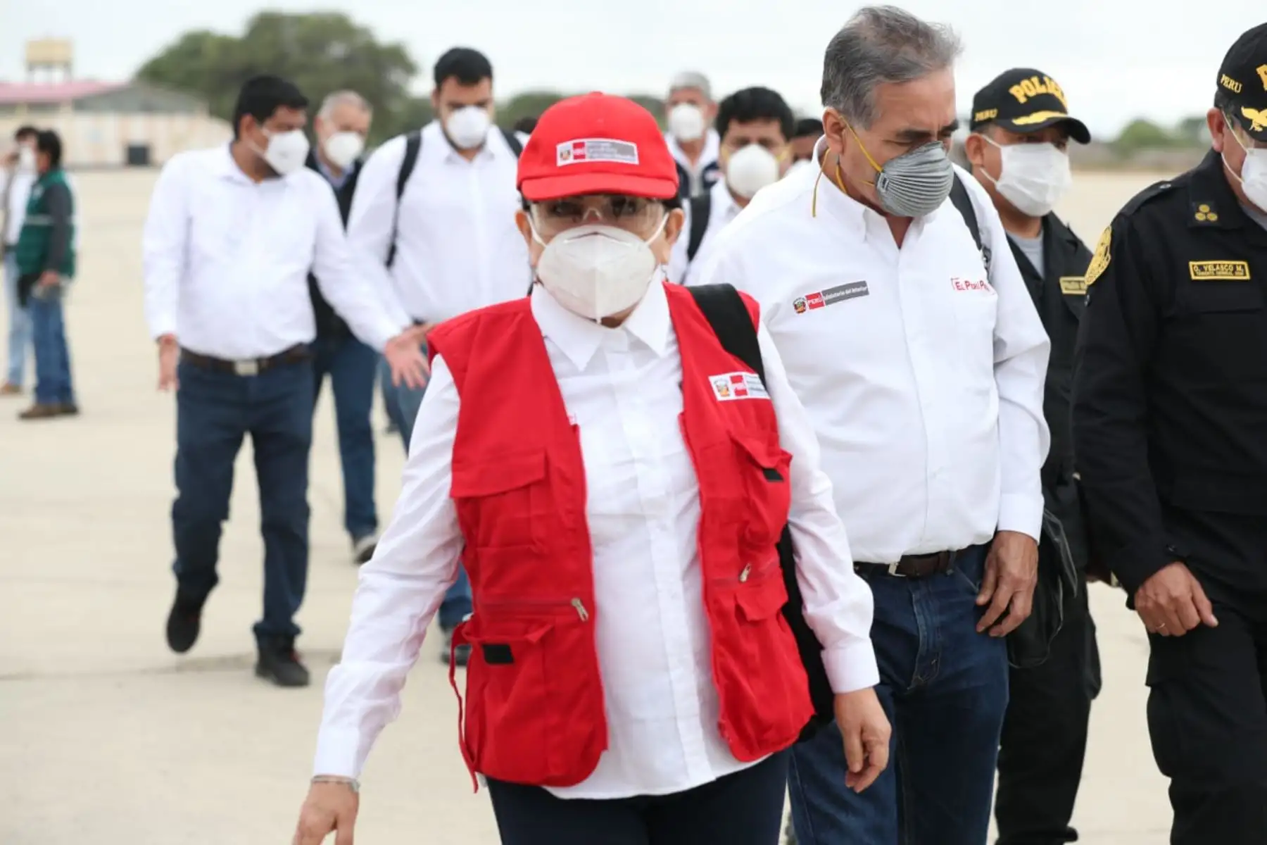 Ministros de Estado arriban a Piura para evaluar el nivel de respuesta pública de la región ante la pandemia. Gloria Montenegro, titular del MIMP, forma parte de la comitiva. Foto: ANDINA/PCM