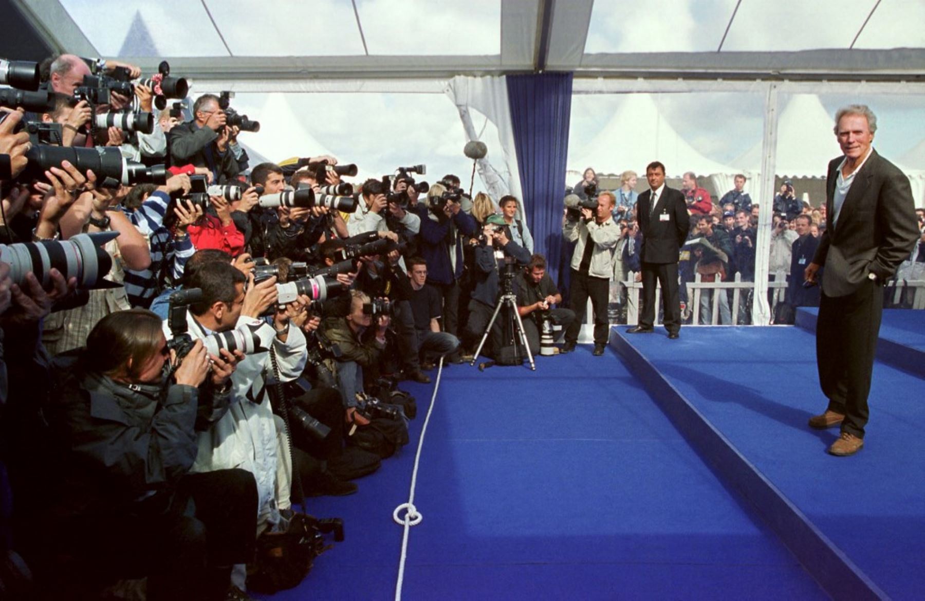El actor y director de Hollywood, Clint Eastwood posa para los fotógrafos de prensa, el 2 de septiembre de 2000, durante  el 26º Festival de Cine Americano Deauville, en Francia. Foto: AFP