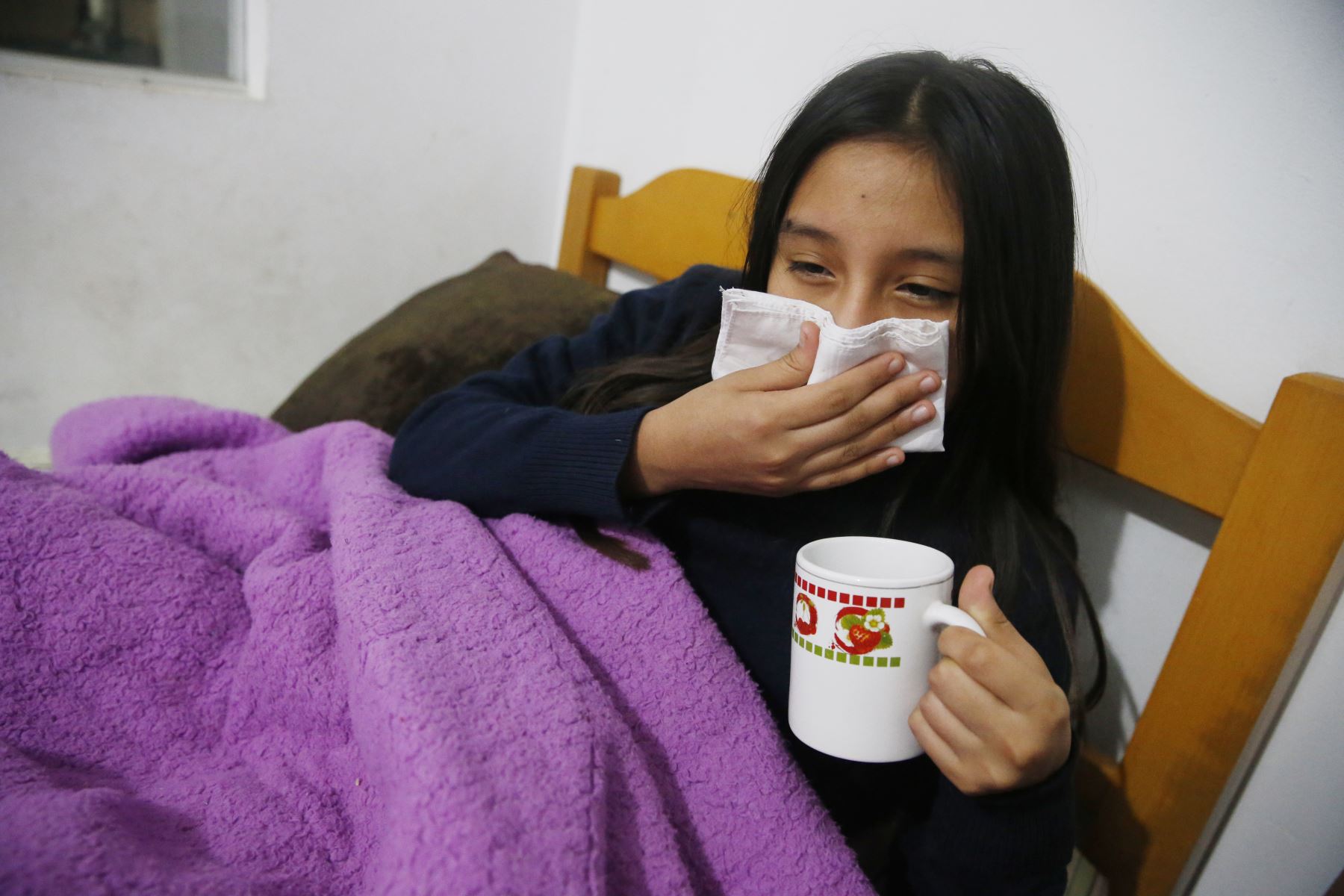 Foto motivo sobre la gripe o infección respiratoria.Foto: ANDINA/Eddy Ramos