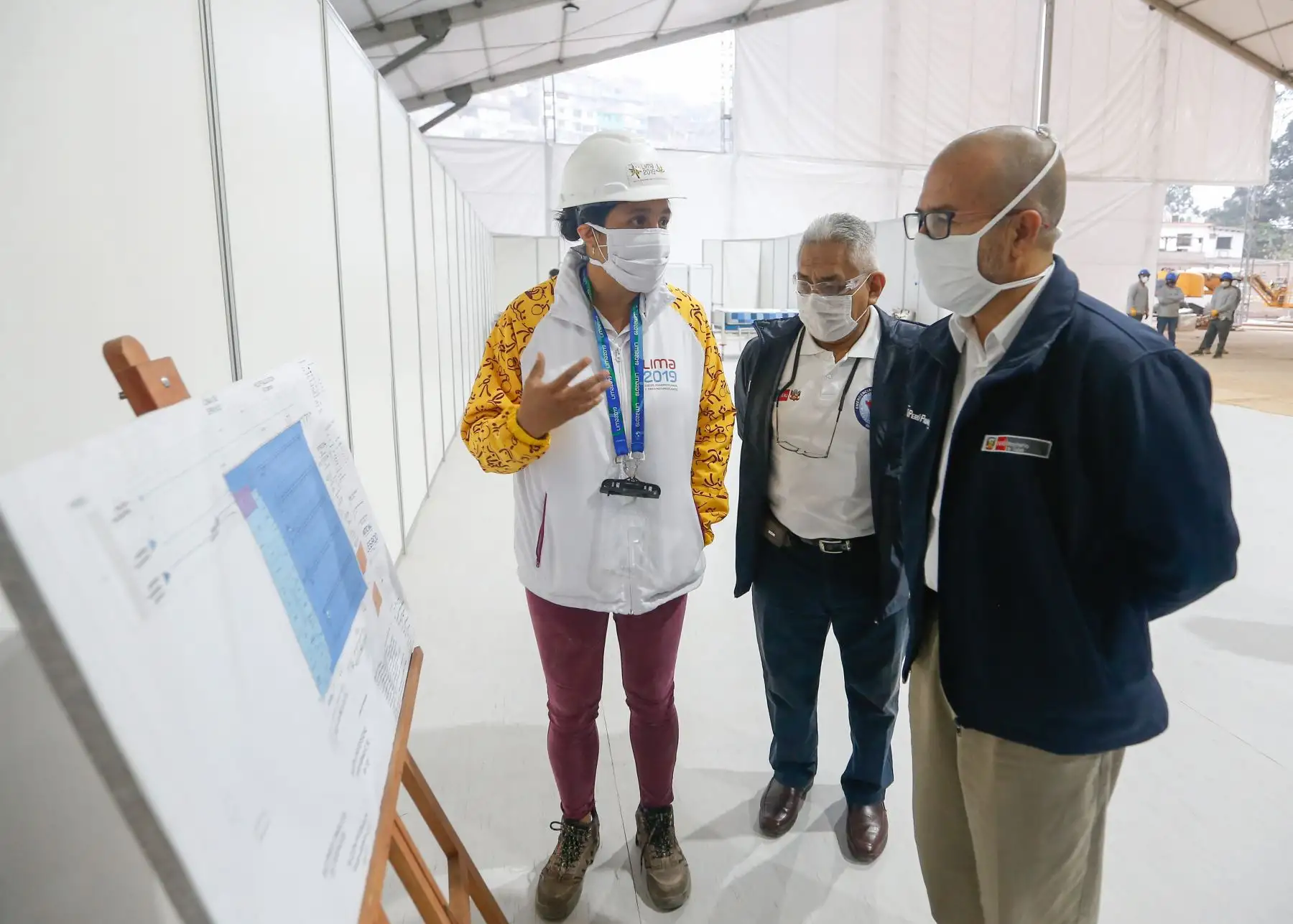 Ministro de Salud inspeccionó la implementación del nuevo Centro de Atención y Aislamiento Covid-19 en el hospital Hipólito Unanue. Foto: ANDINA/difusión.
