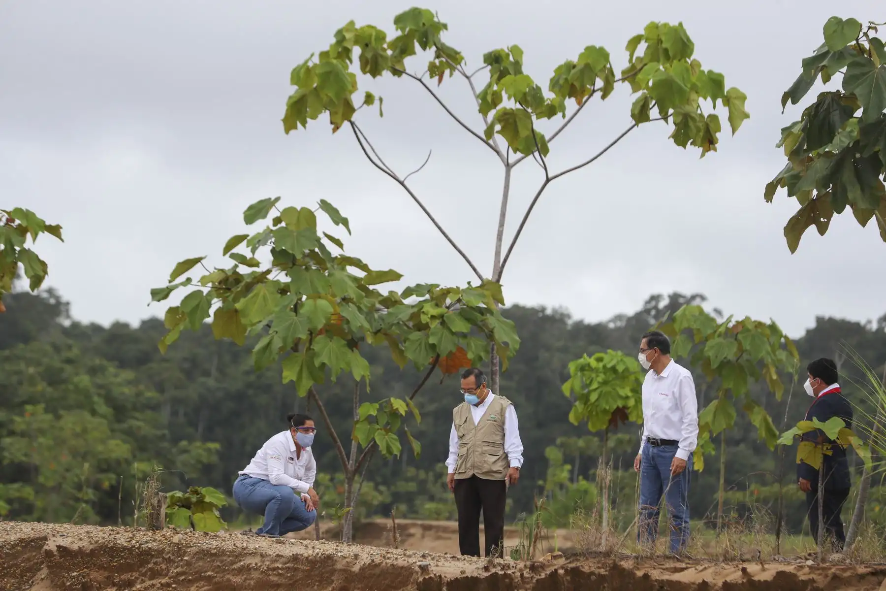 El presidente Martín Vizcarra visitó la Reserva Nacional Tambopata, en Madre de Dios, para supervisar el avance de la producción de 741,238 plantones para reforestar nuestra Amazonía. Foto: ANDINA/ Prensa Presidencia