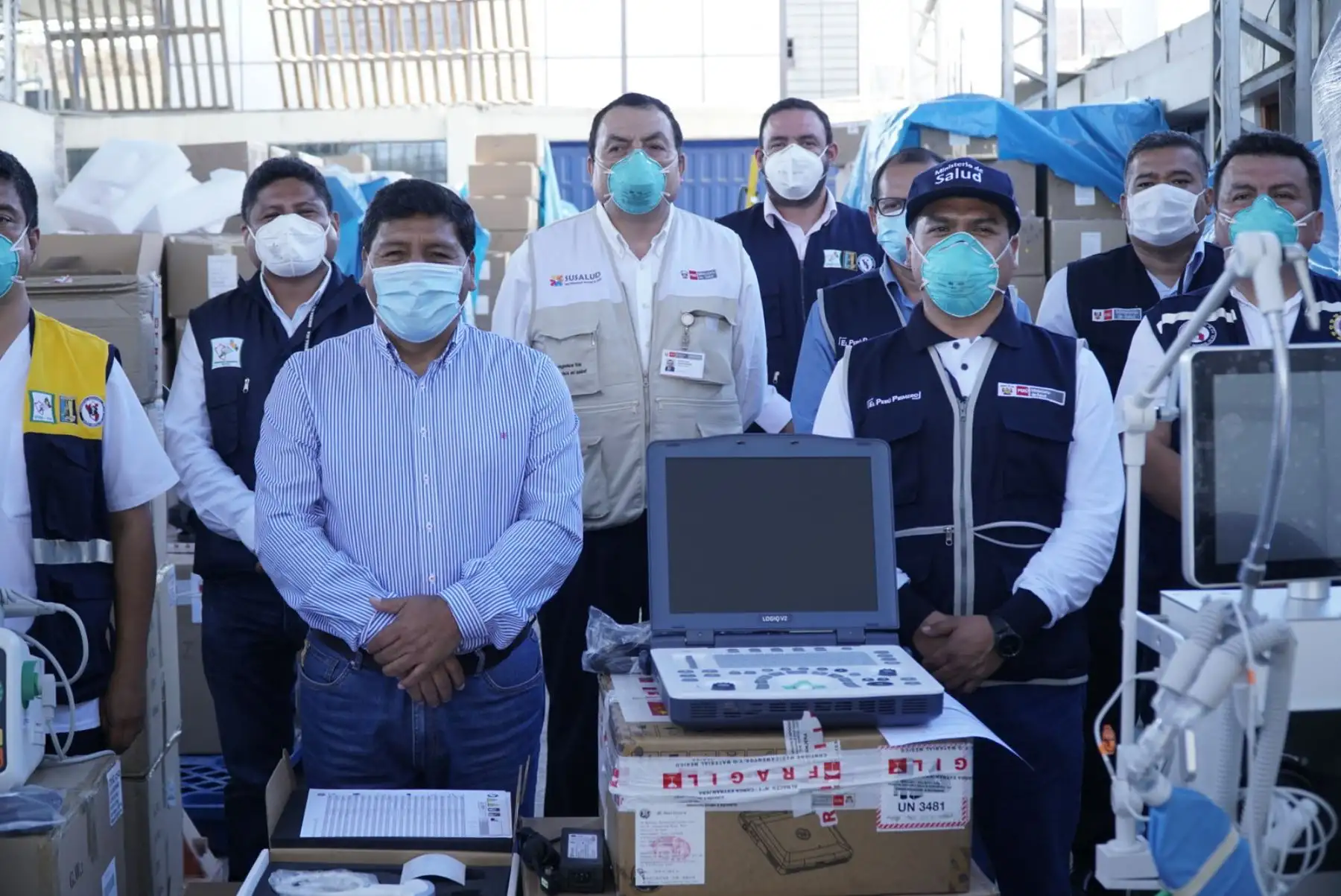 Minsa entrega ventiladores mecánicos e insumos médicos a la región Ica. Foto: Minsa