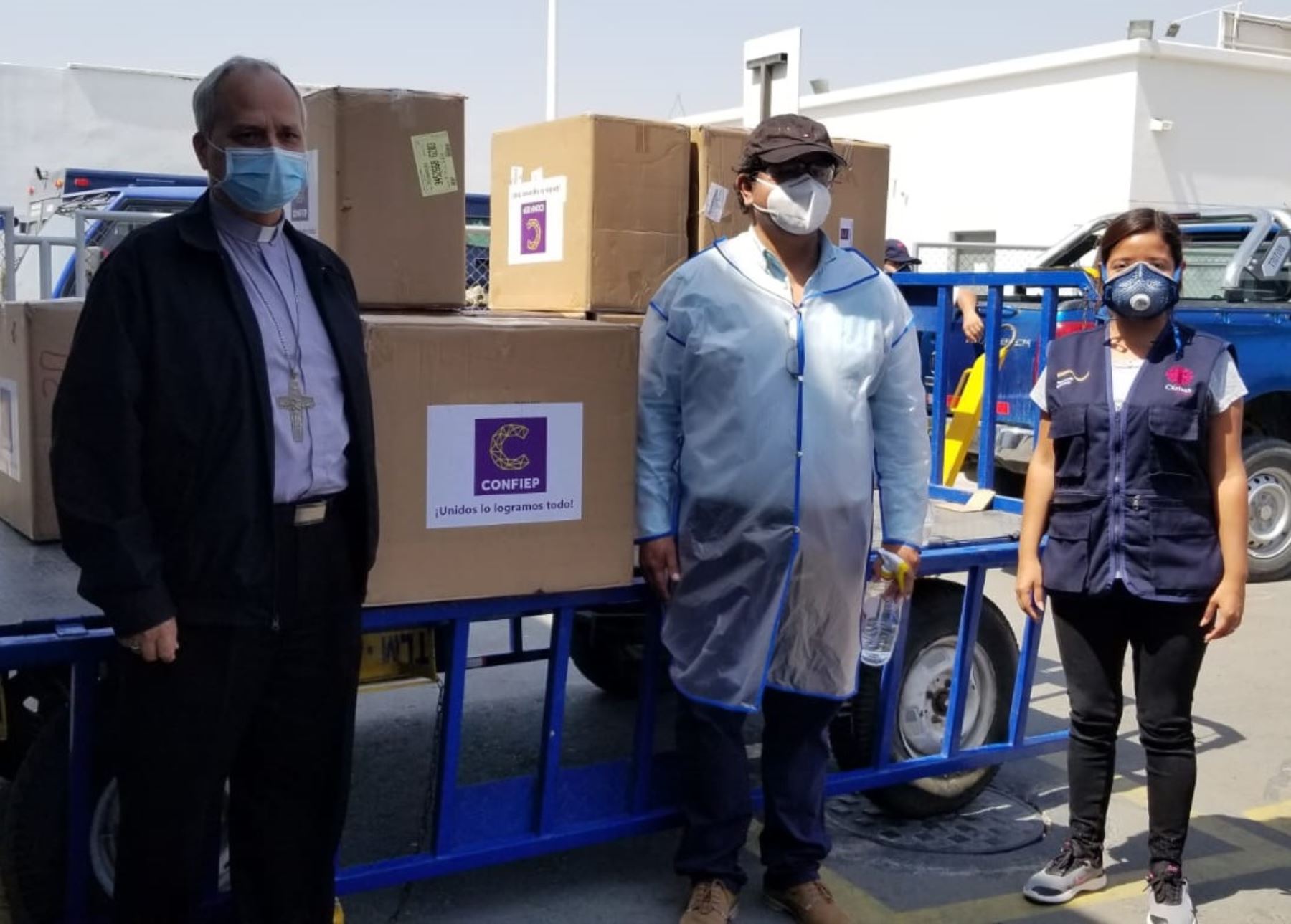 Lambayeque recibe donación de 30,000 mascarillas KN95 para reducir contagios de coronavirus y serán distribuidas por la iglesia Católica. ANDINA/Difusión