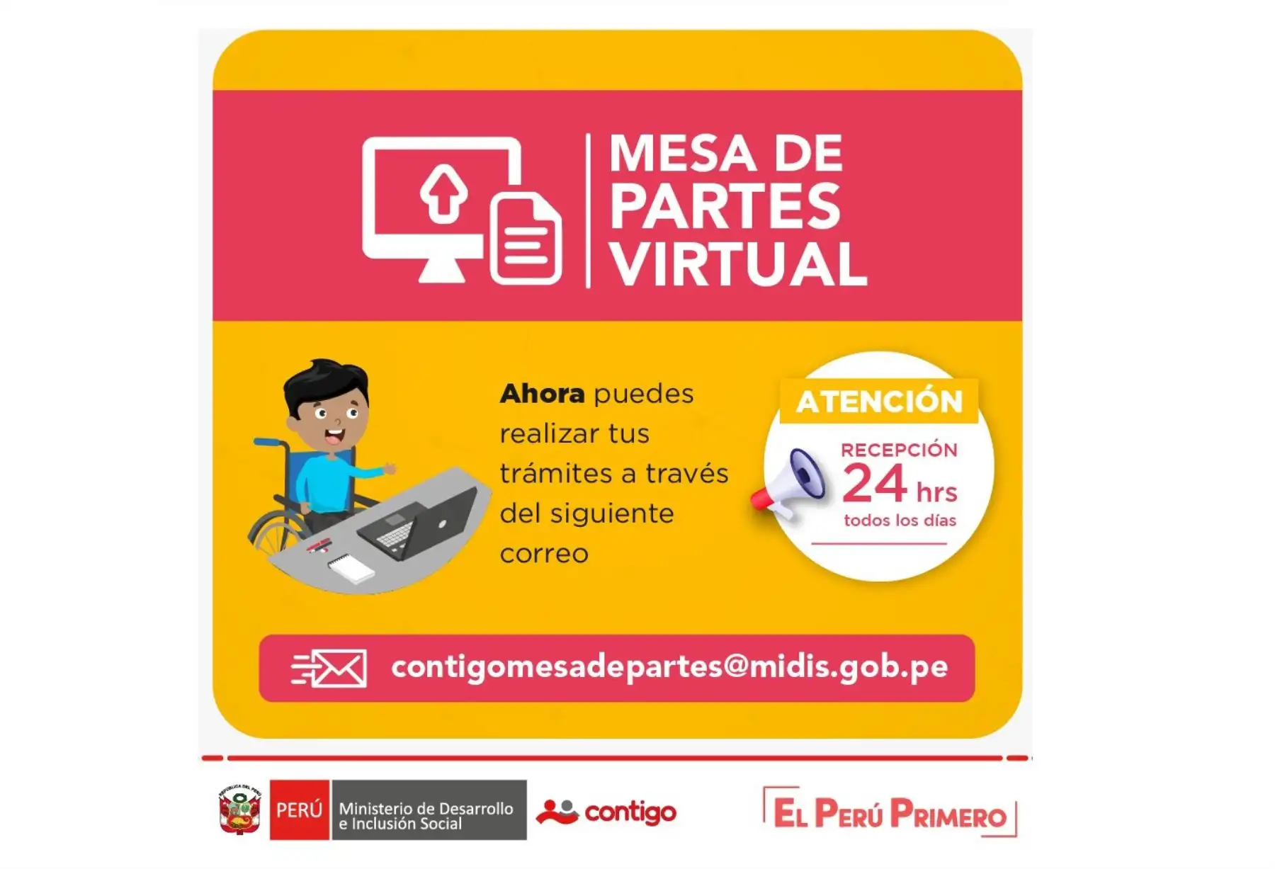 El programa Contigo del Midis inició la atención en su mesa de partes virtual.