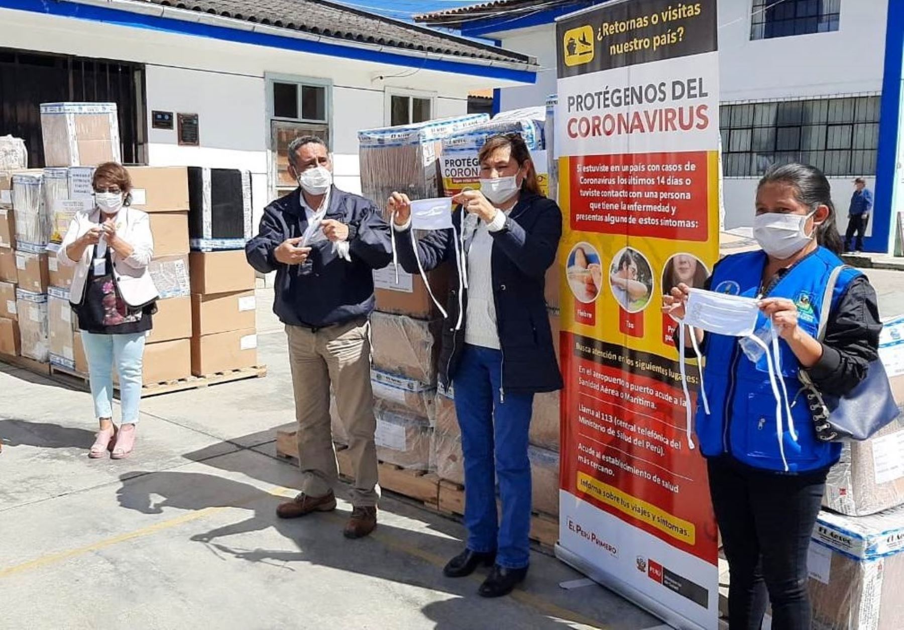 Cajamarca distribuirá 100,000 mascarillas para las personas vulnerables que fueron entregadas por el Ministerio de Salud para evitar la propagación del coronavirus. ANDINA/Difusión