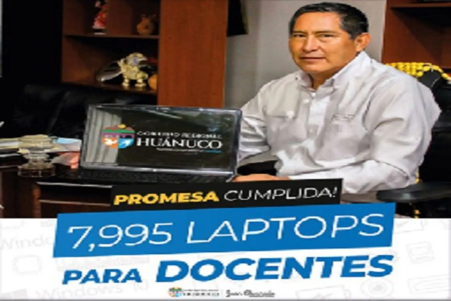 La entrega de las laptop se realizará mañana miércoles 10 de junio a las 10:00 horas, en las instalaciones de la Oficina Regional de Defensa Civil,