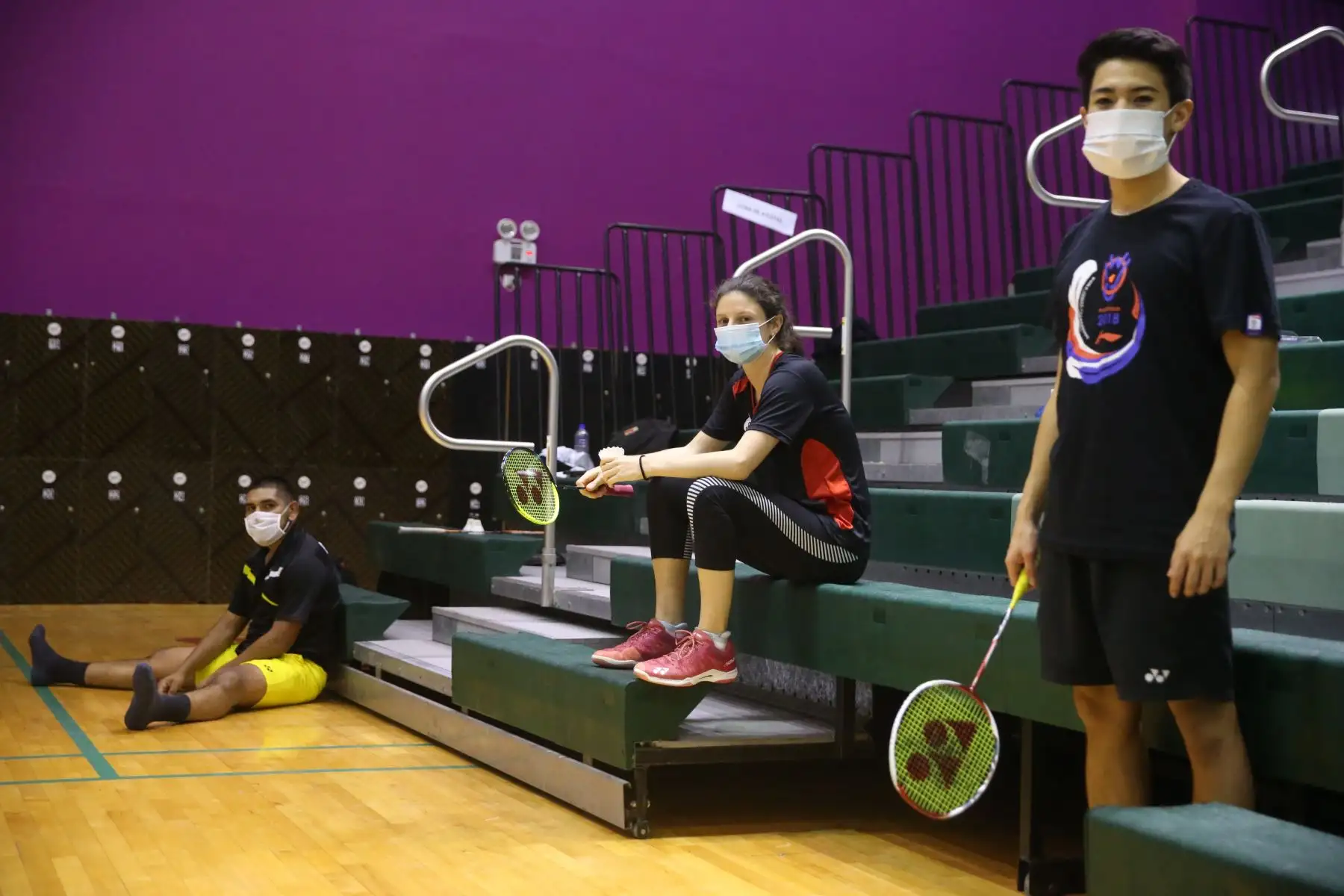 Cumpliendo las medidas de bioseguridad deportistas y Para deportistas de bádminton volvieron a los entrenamientos 86 días después de haberse dispuesto el aislamiento social por el gobierno central, como medida para contener el avance de la pandemia del covid-19. Foto: ANDINA/ Jhonel Rodríguez Robles