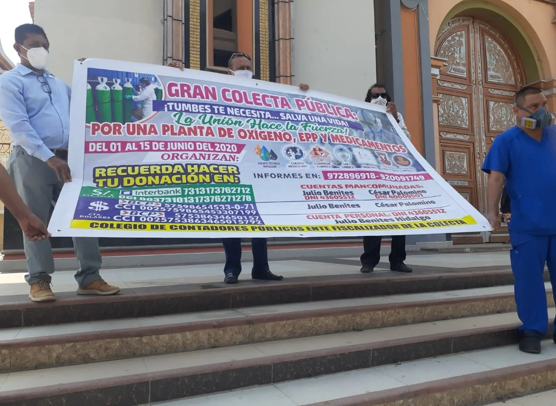 Autoridades, organizaciones y pobladores de Tumbes se unen y emprenden cruzada para comprar una planta de oxigeno para atender a pacientes con coronavirus. ANDINA/Difusión