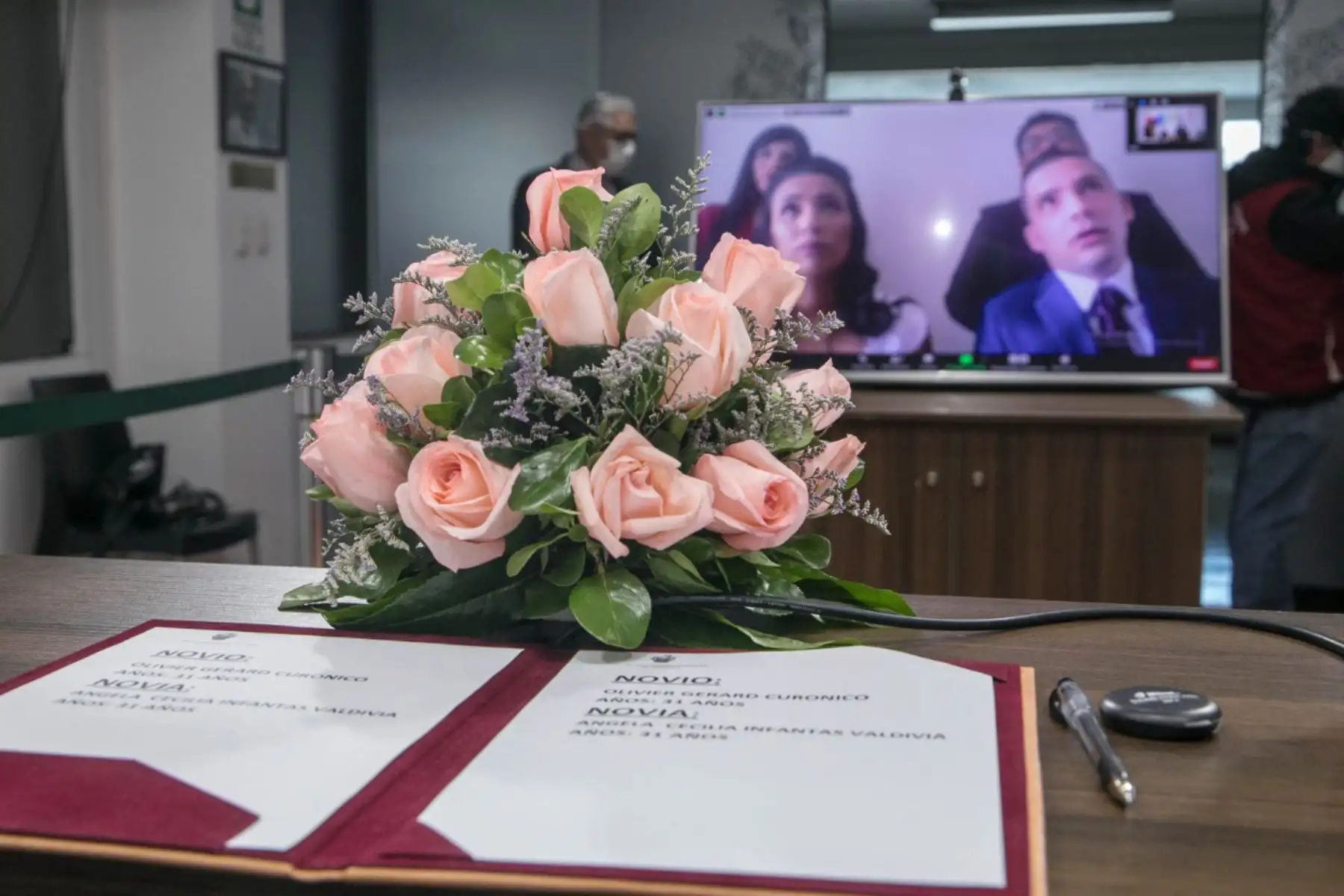 La municipalidad provincial de Arequipa celebró el primer matrimonio virtual del país ante la pandemia del covid-19. Foto: ANDINA/Difusión
