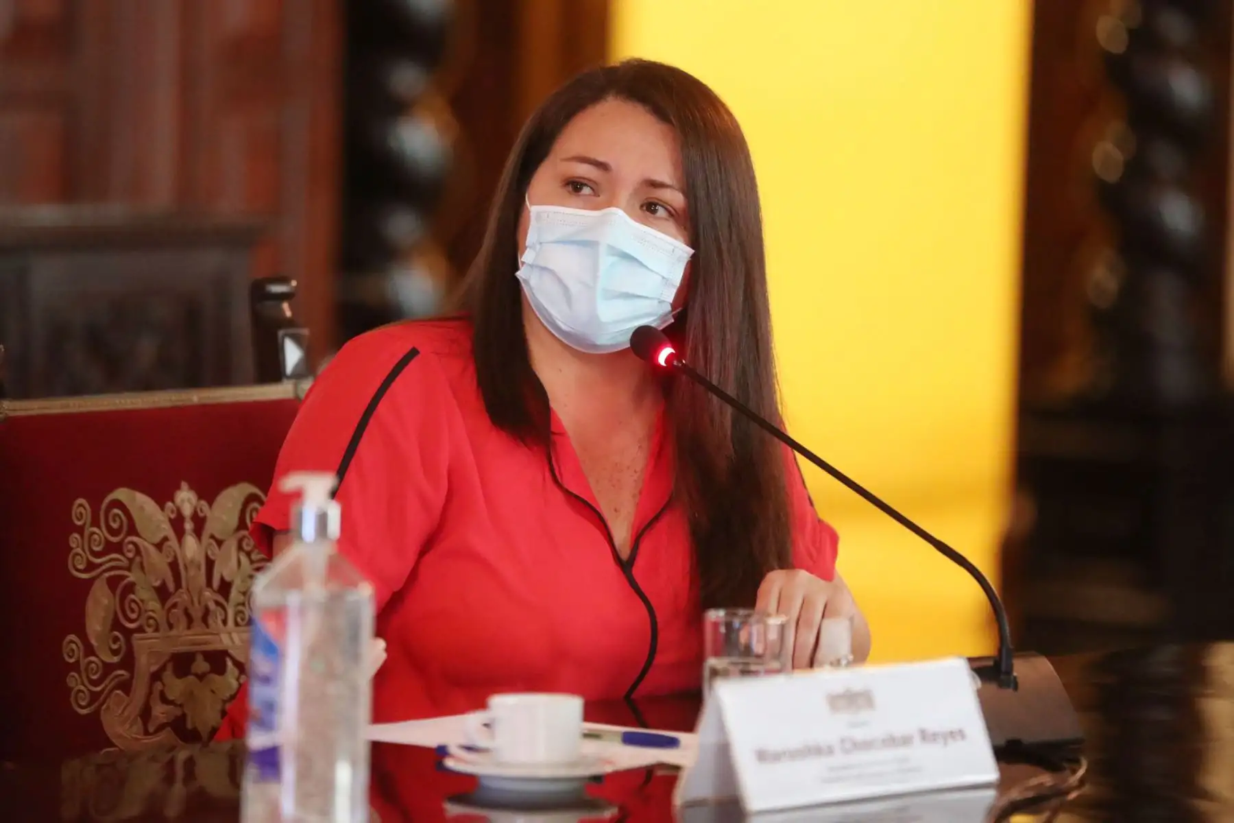 La secretaria de Gobierno Digital de la PCM, Marushka Chocobar participa en la la V Sesión del Comité de Alto Nivel por un Perú Digital, Innovador y Competitivo con  el objetivo de acelerar las acciones del Estado en la Transformación Digital en beneficio de los ciudadanos para enfrentar la emergencia sanitaria.
Foto: PCM