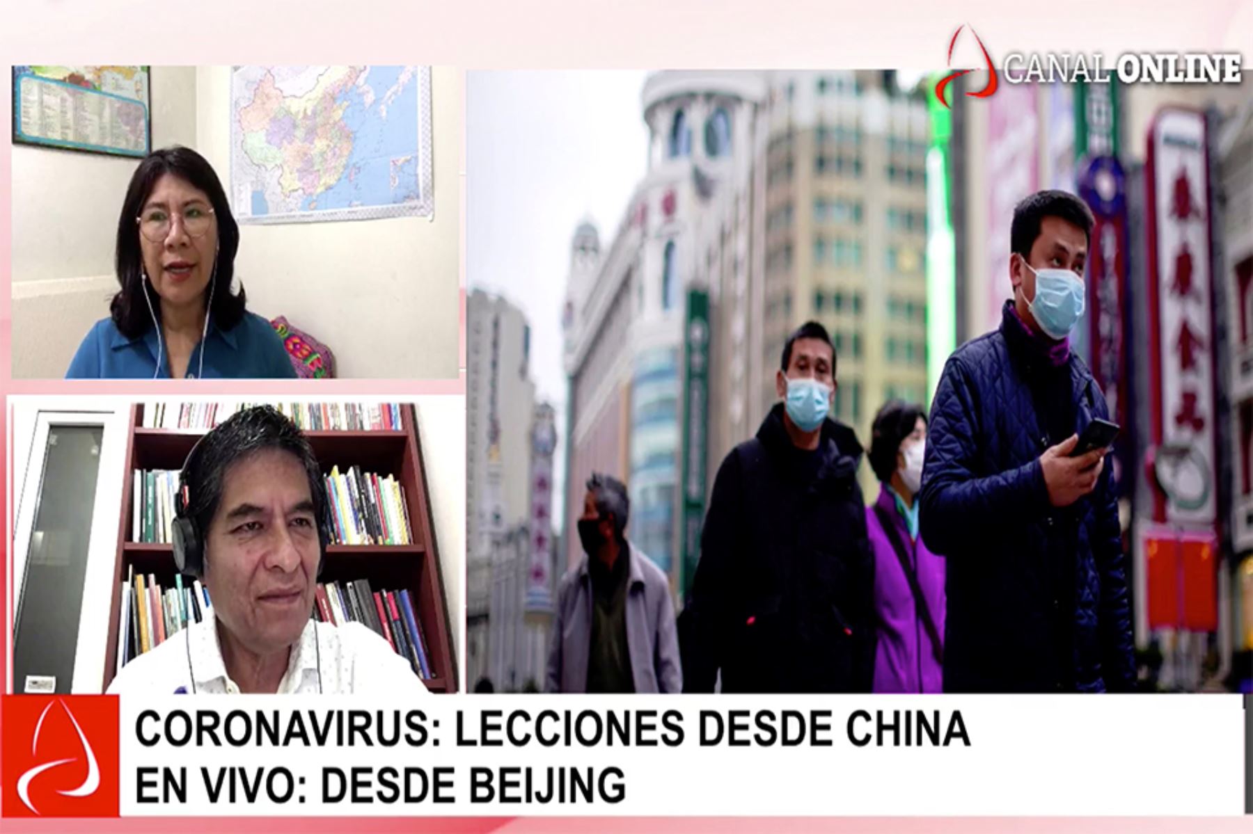 Periodista Patricia Castro Obando, en diálogo con Andina desde Beijing. Captura TV.