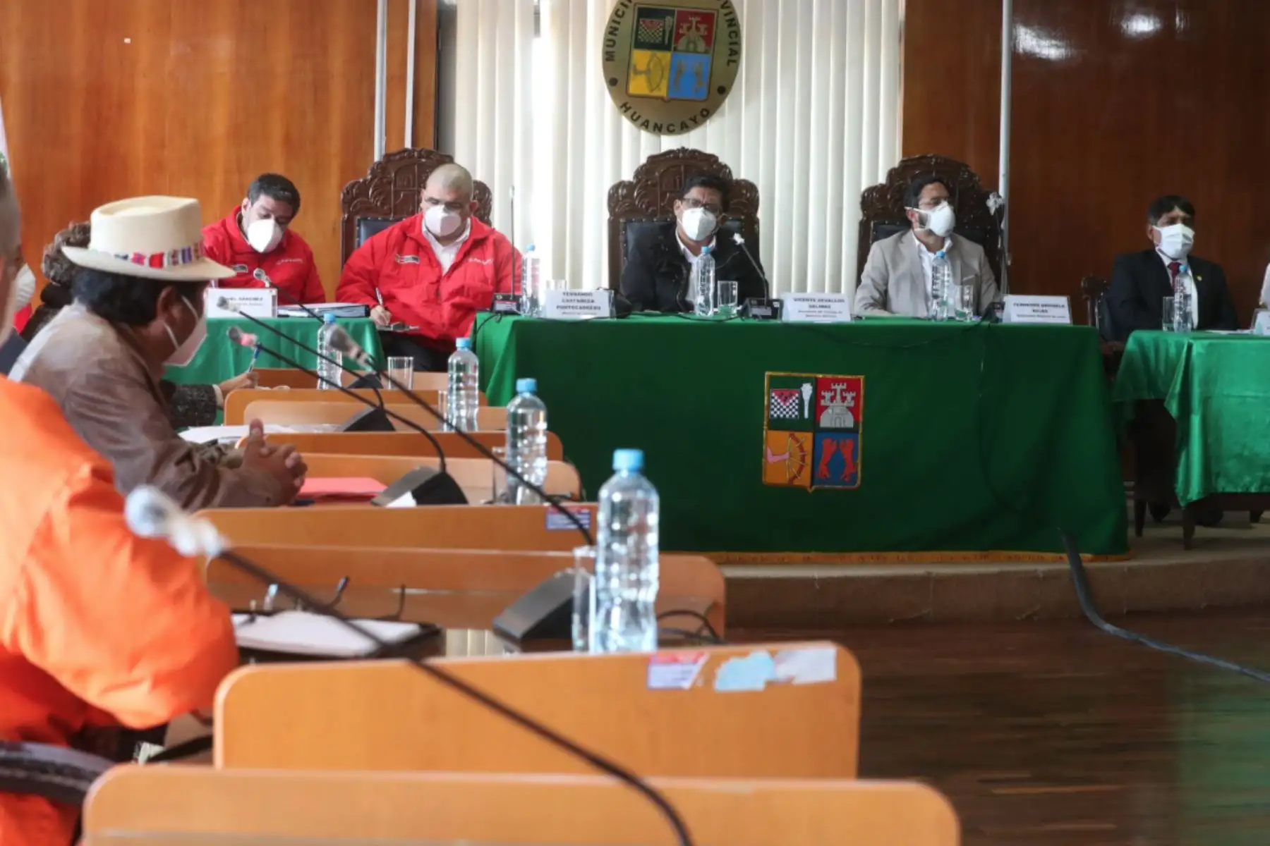 Jefe del Gabinete, Vicente Zeballos, articula acciones para la reanudación de actividades económicas junto a los alcaldes provinciales de Jauja, Concepción y Huancayo; además de los representantes del sector privado como la Cámara de Comercio, la Asociación de PYMES y Caja Municipal. Foto: ANDINA/PCM