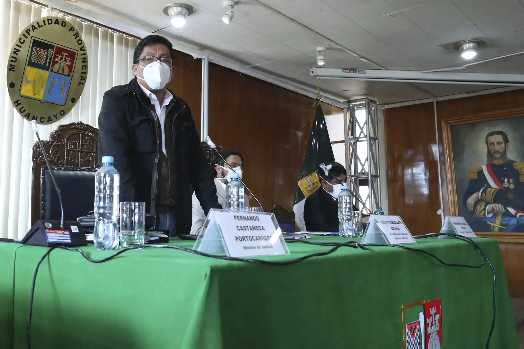 Jefe del Gabinete, Vicente Zeballos, articula acciones para la reanudación de actividades económicas junto a los alcaldes provinciales de Jauja, Concepción y Huancayo; además de los representantes del sector privado como la Cámara de Comercio, la Asociación de PYMES y Caja Municipal. Foto: ANDINA/PCM