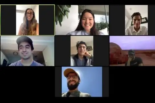 Aguilar Dellisanti, Marcelo Peña,  Valeria Wu y Rodrigo Chanamé, universitarios peruanos y  Jorge Armenta,  Santiago Hernández y José Lavariega, mexicanos, diseñaron un chatbot (una aplicación) para facilitar el reporte remoto de casos de coronavirus. ANDINA/Difusión