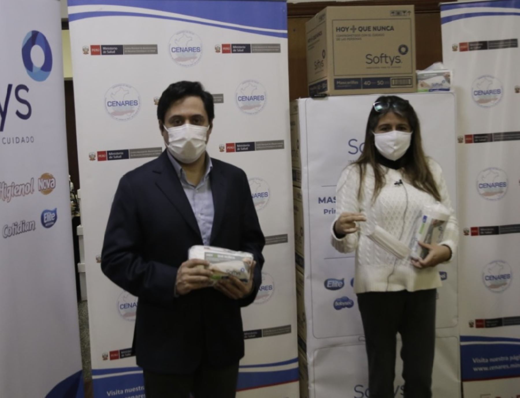 Ministerio de Salud (Minsa) recibió, a través de Cenares, una donación de tres millones de mascarillas en la lucha contra el covid-19.