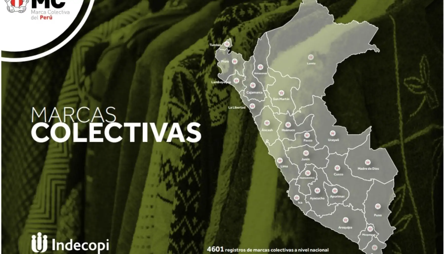 Con el fin de impulsar la reactivación económica de las asociaciones de productores de todo el país ante la difícil coyuntura de la covid-19, el Indecopi puso a disposición de sus usuarios el “Mapa interactivo de marcas colectivas”, un amigable directorio digital que cuenta con 4,601 registros vigentes de marcas colectivas a nivel nacional, actualizado al 1 de junio de 2020.