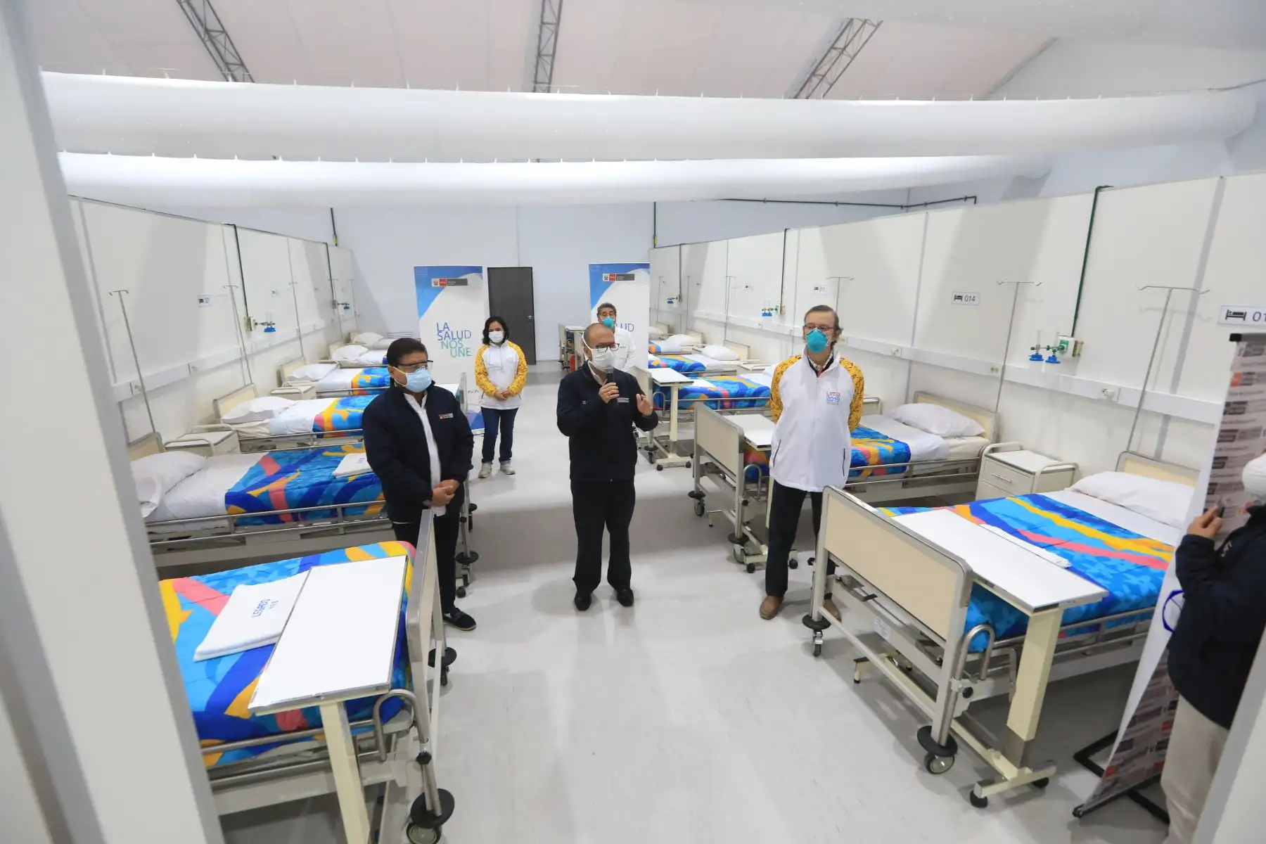 El Ministro de Salud Victor Zamora inauguró Centro de Atención y Aislamiento para pacientes Covid-19 en el Hospital Sergio Bernales en  Collique. Foto:ANDINA/Minsa