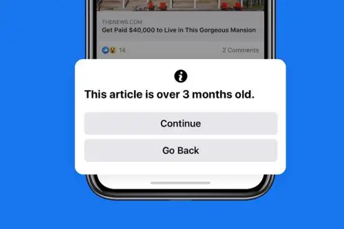 La pantalla de notificaciones permitirá saber si los artículos de noticias que están a punto de compartir tienen más de 90 días.