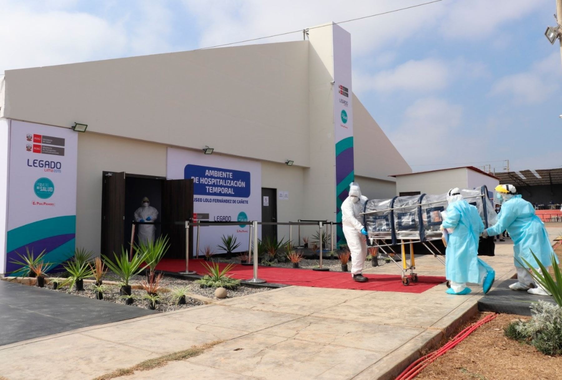 El nuevo Hospital Temporal de Cañete recibe a sus primeros 40 pacientes diagnosticados con coronavirus. ANDINA/Difusión