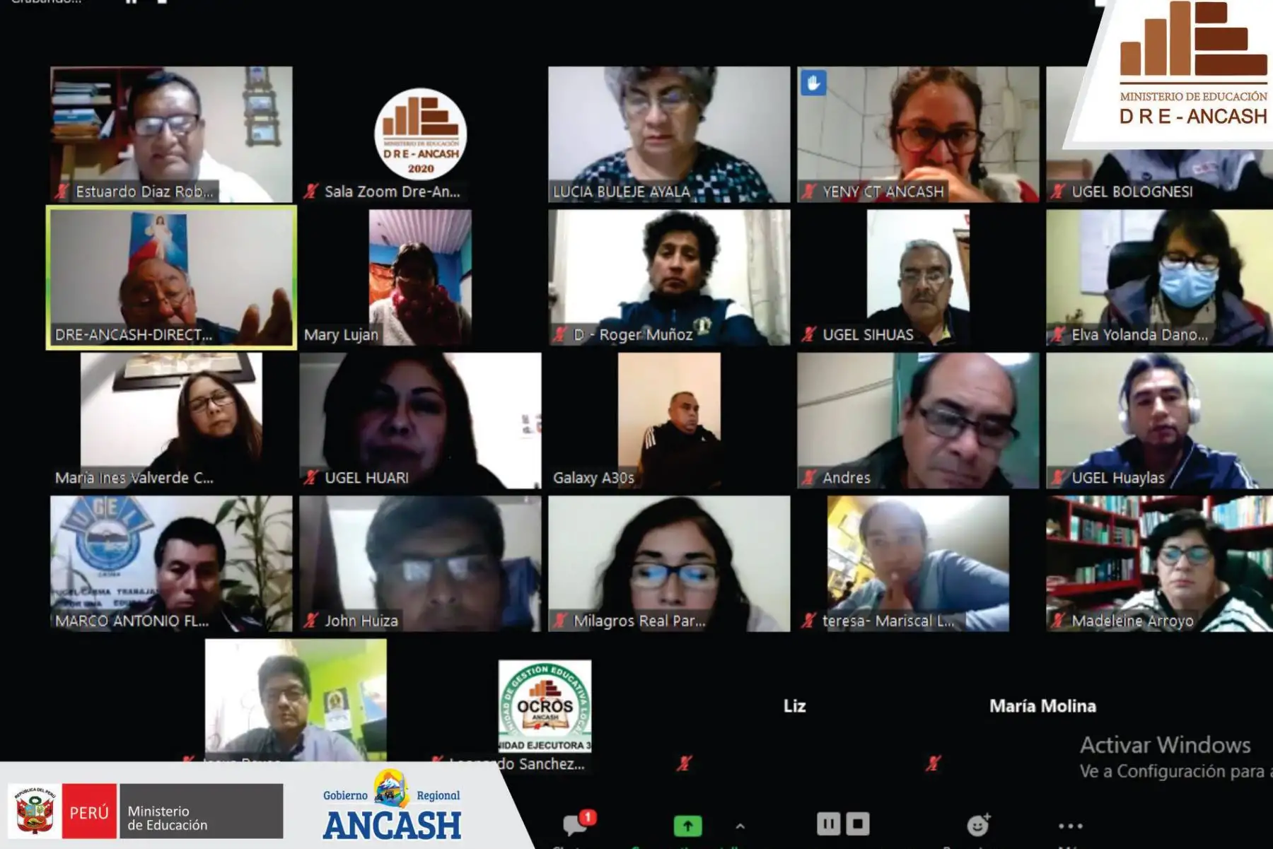 El titular de la DRE Áncash, José Mejía, sostuvo una reunión virtual con los directores de las 20 unidades de gestión educativa local. Foto: ANDINA/Difusión