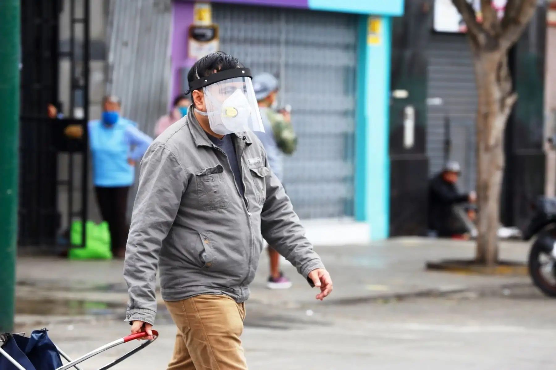 Coronavirus: protector facial nos recuerda que no debemos tocarnos la cara. Foto: ANDINA/Difusión.