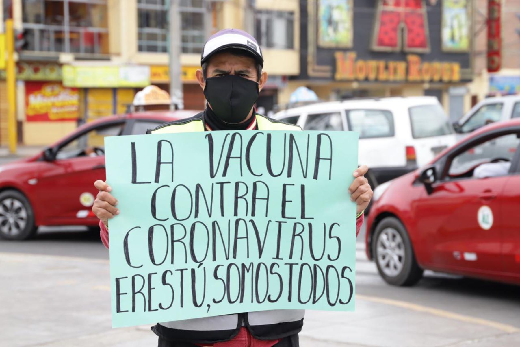 Inspectores de transporte de Chimbote participaron en campaña de sensibilización ante pandemia del covid-19. Foto: ANDINA/Difusión