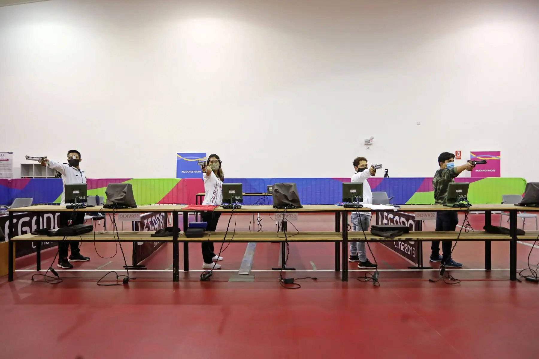 Un nuevo grupo de deportistas calificados de Tiro retornaron a los entrenamientos en la Videna para retomar su preparación con miras a futuras competencias nacionales e internacionales. Foto: ANDINA/Lima 2019