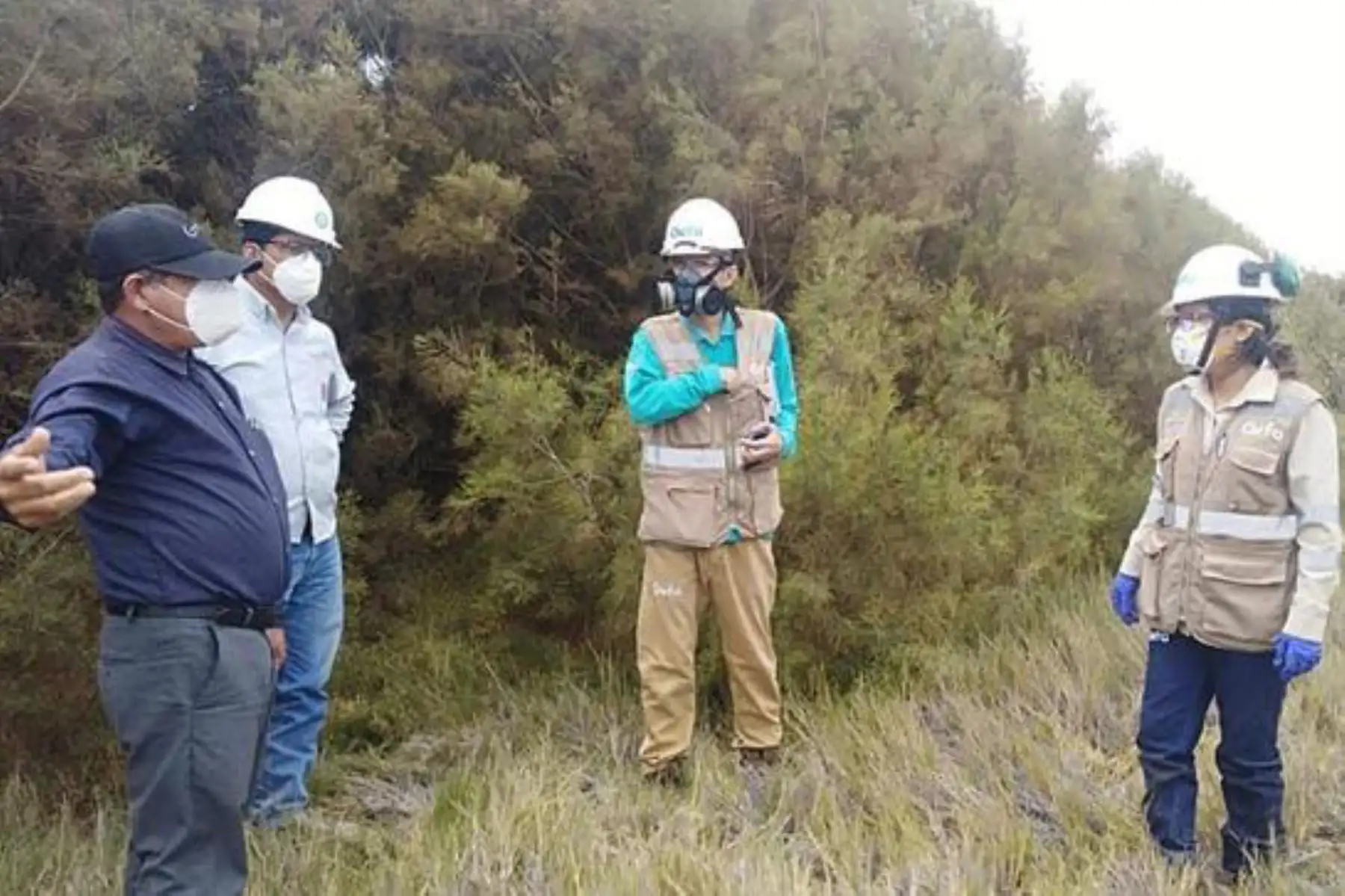 Los profesionales del OEFA que supervisan el derrame cumplen los protocolos de prevención del covid-19. Foto: ANDINA/Difusión