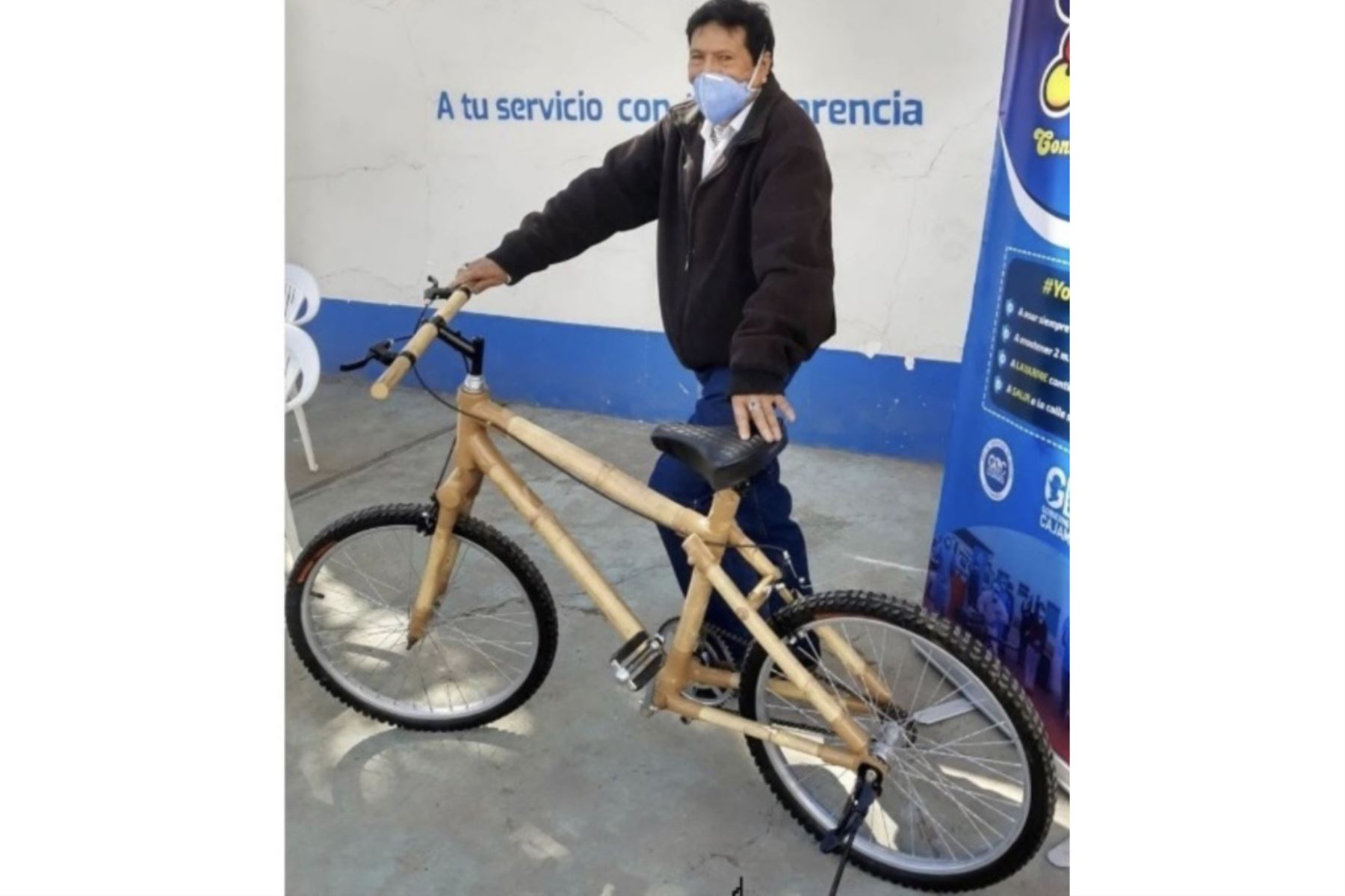 Conoce la novedosa bicicleta de bambú fabricada por don Marcial Aquino que atrae el interés de Canadá, Holanda y Alemania. ANDINA/Difusión