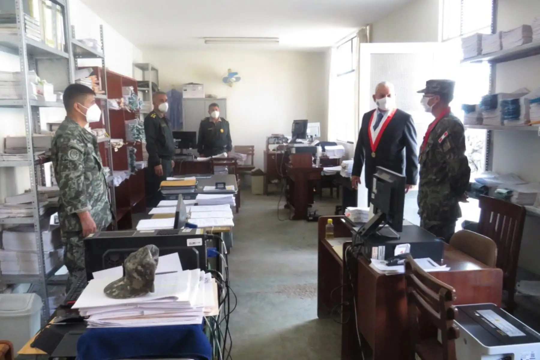 El presidente del Fuero Militar Policial, Alonso Esquivel, cumple visita de trabajo en el norte. Foto: Difusión