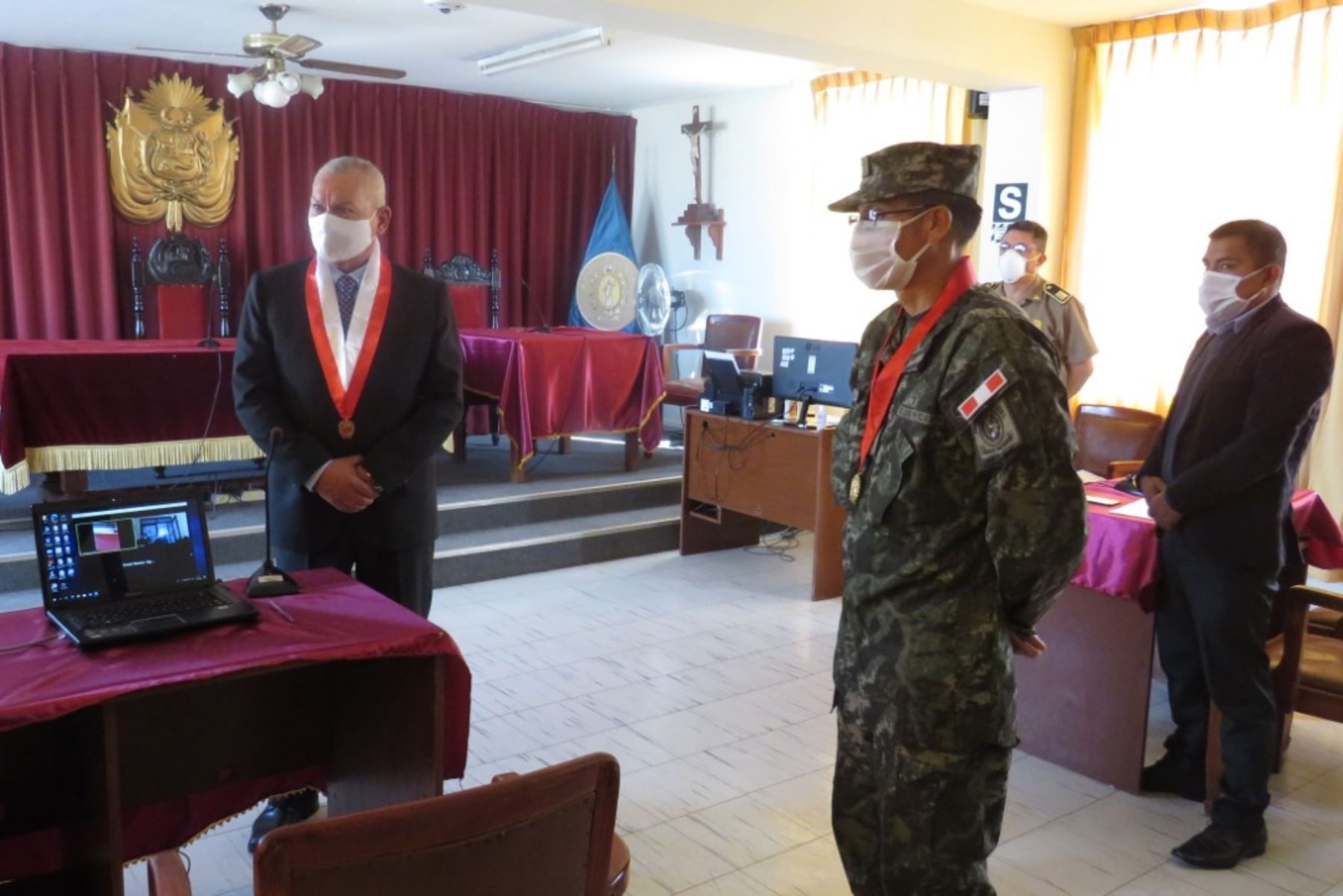 El presidente del Fuero Militar Policial, Alonso Esquivel, cumple visita de trabajo en el norte. Foto: Difusión