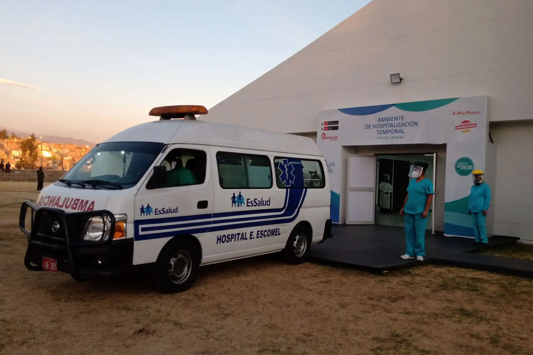 Essalud recibe a primeros pacientes en nuevo hospital Cerro Juli de Arequipa. Afectados por la covid-19 recibirán tratamiento temprano y especializado.
Foto: Essalud