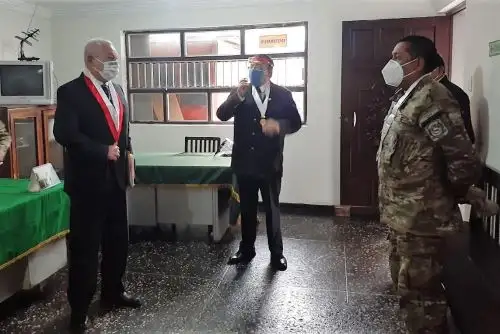 Funcionarios del Fuero Militar Policial evalúan desempeño de la institución en la región La Libertad.
