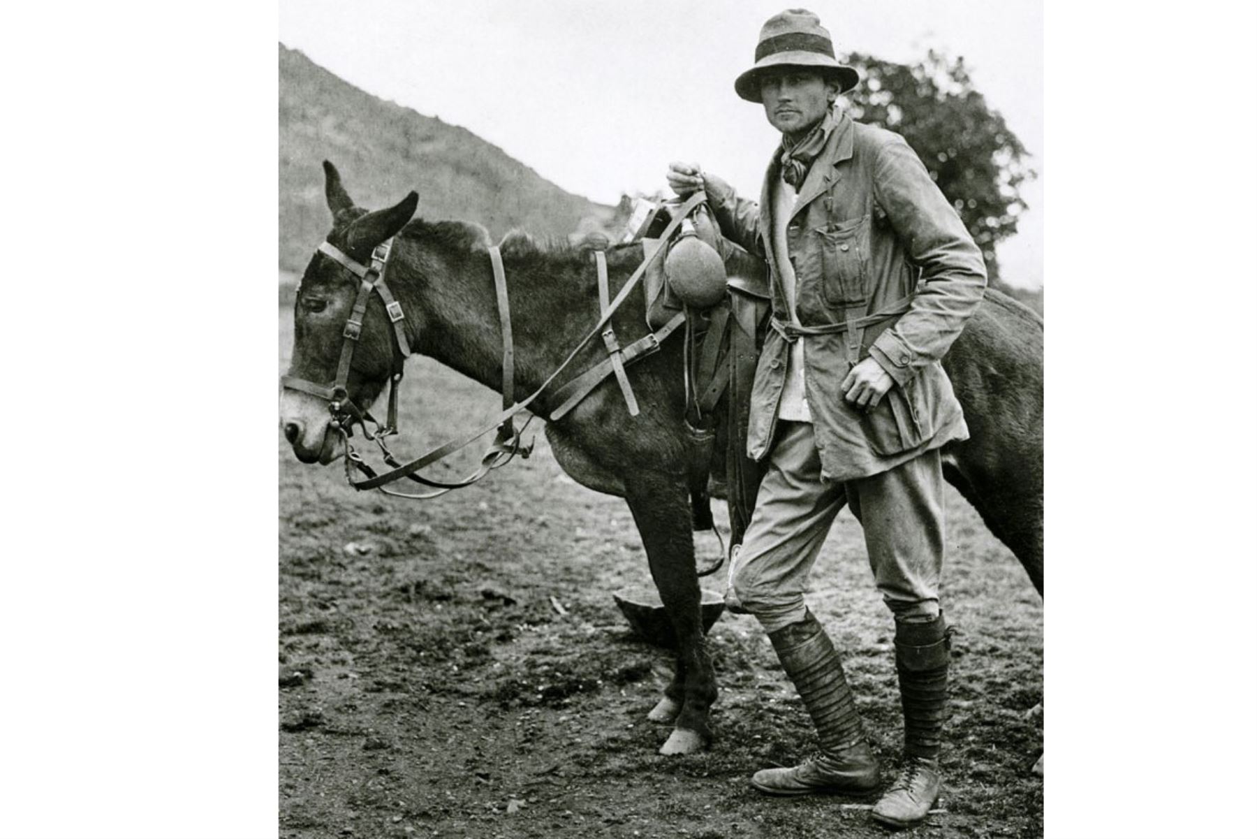 Arqueólogo estadounidense Hiram Bingham que descubrió en 1911 e hizo famosa la ciudadela inca de Machu Picchu, sentada a 2.350 metros sobre el nivel del mar en el corazón del valle de Urubamba, en el sur de Perú, a 510 kilómetros al sur de Lima. Foto: AFP