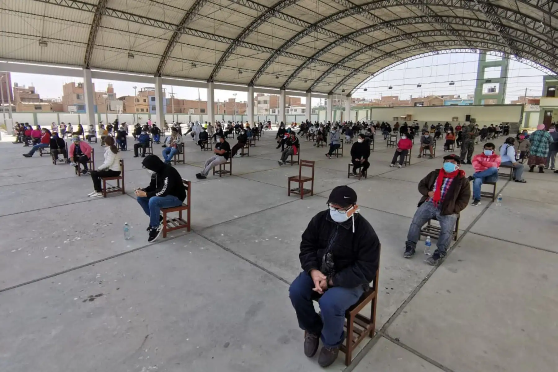Ministerio de Salud  activa en Chiclayo cinco Centros Rápidos de Atención Temporal donde brinda a los ciudadanos evaluación, diagnóstico y tratamiento  temprano contra el covid-19.
Foto: Minsa