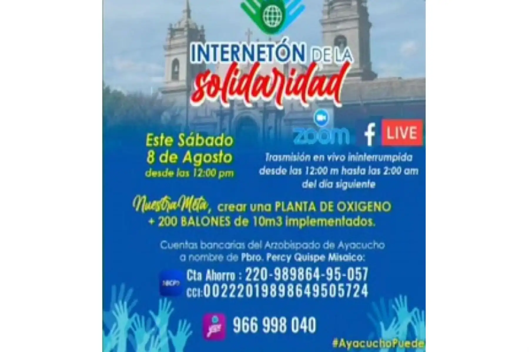 La fecha central de la Internetón de la Solidaridad en Ayacucho se efectuará el sábado 8 de agosto desde el mediodía. Foto: ANDINA/Difusión