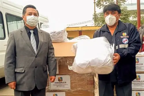 Gobierno regional de Lima refuerza acciones contra el covid-19 y entrega mascarillas comunitarias para población vulnerable de Huaral. Foto: ANDINA/Difusión