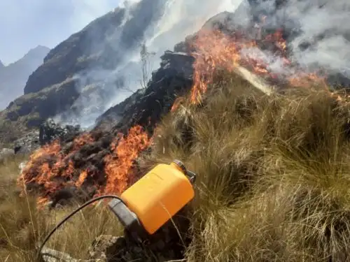 Sernanp invocó a la población que vive en zonas agrícolas evitar la quema de pastizales para no provocar incendios forestales que afectan también a áreas naturales protegidas. ANDINA/Difusión