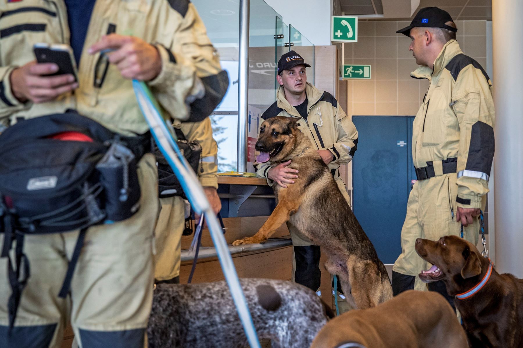 Personal de búsqueda y rescate urbano (USAR) de la República Checa viaja a  Beirut con 37 expertos en búsqueda y 5 perros para apoyar a en los rescates en Beirut tras la explosión que devastó nación de Oriente Medio.
Foto: EFE