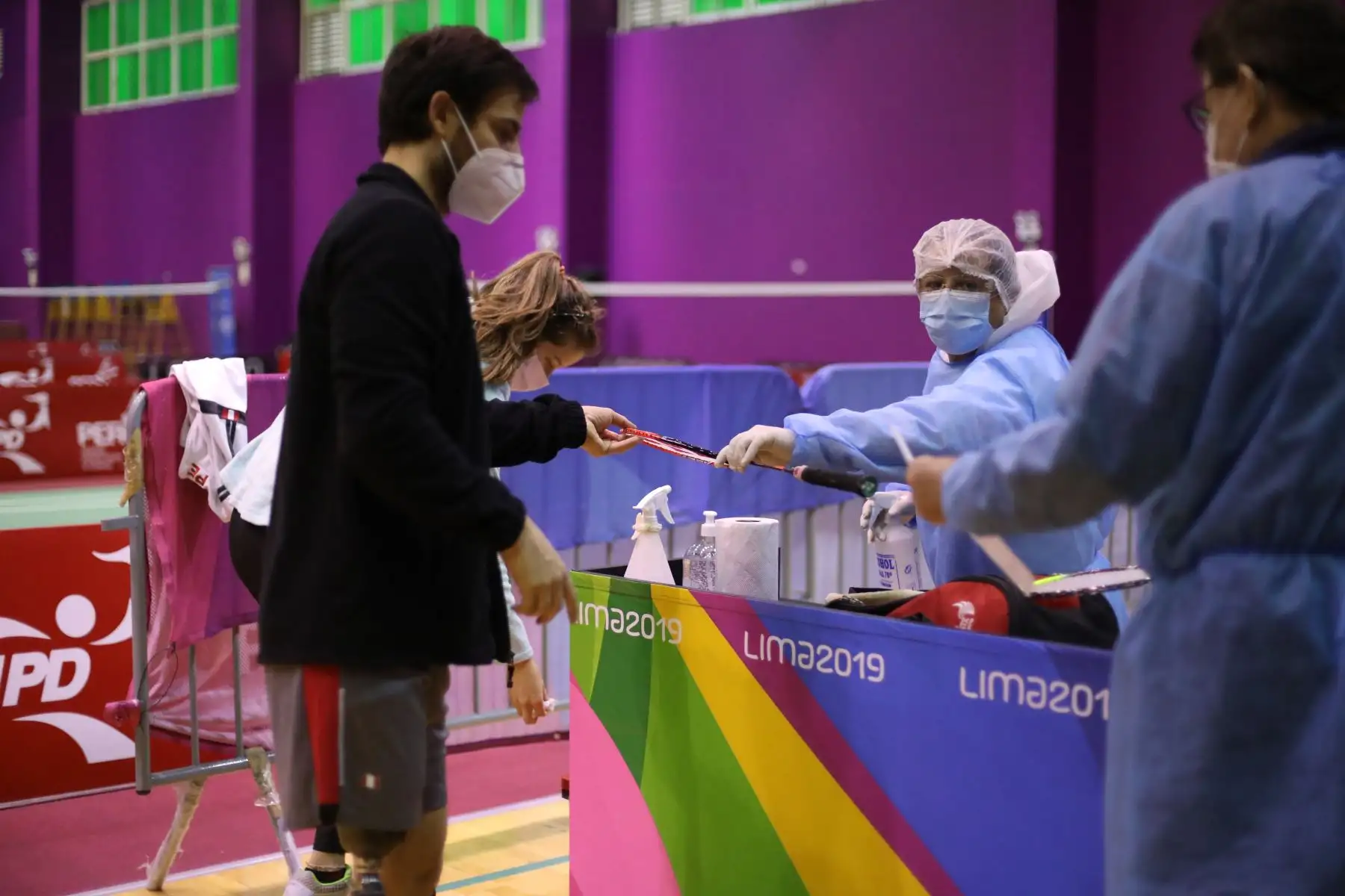 Protocolos de bioseguridad  contra el covid-19,  para  los deportistas  que entrena en las sedes del Legado 2019.Foto:ANDINA/Legado.